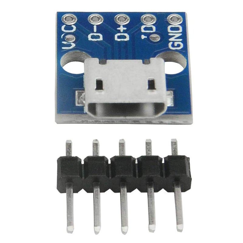 WMYCONGCONG 20 PCS Micro USB Power Adapter 5-Pin Board 2.54mm 5V Breakout Module with Male Pin Header - Image 2